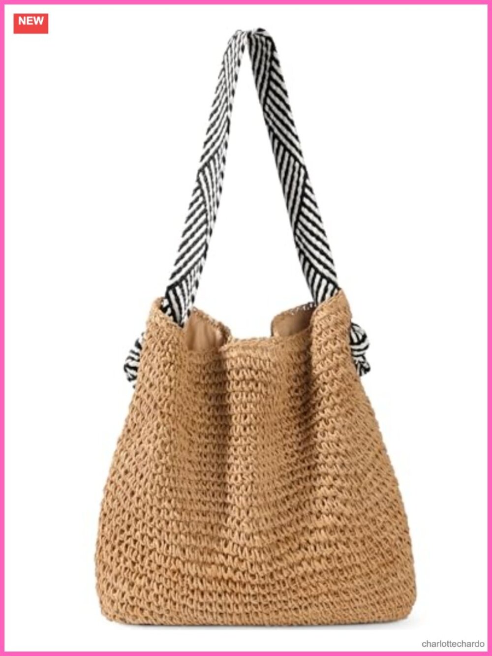 Boho Straw Tote Bag for Women Large Summer Beach Crossbody Shoulder Handbag